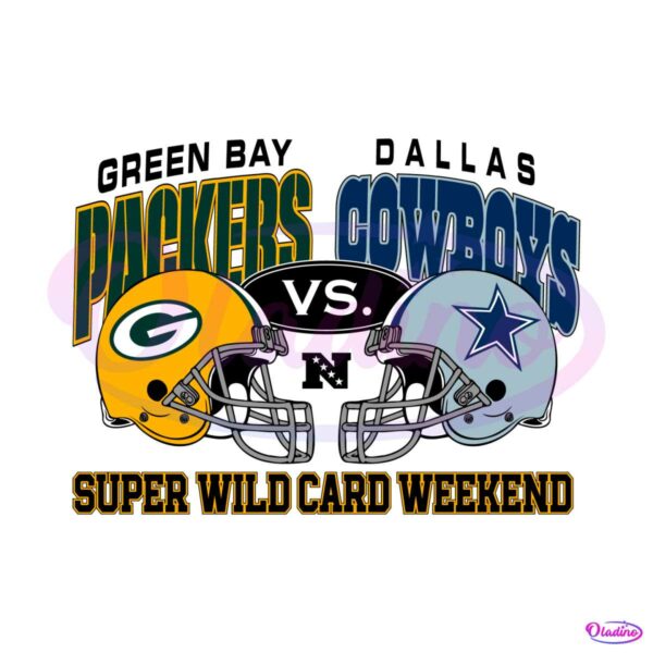 green-bay-packers-vs-dallas-cowboys-helmet-super-wild-card-svg