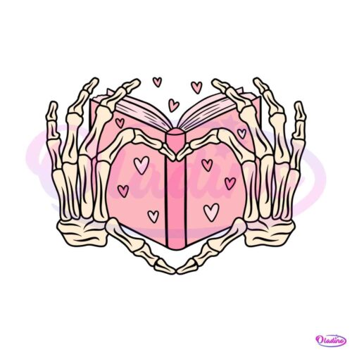 book-lover-skeleton-hand-valentine-svg