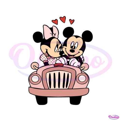 vintage-mickey-and-minnie-love-car-svg