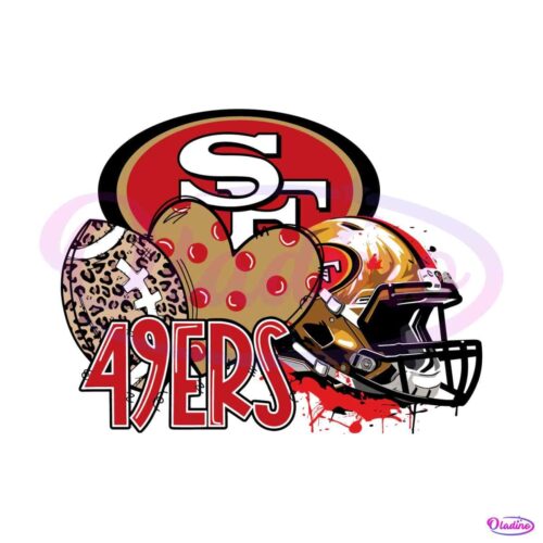 san-francisco-49ers-football-leopard-heart-helmet-svg