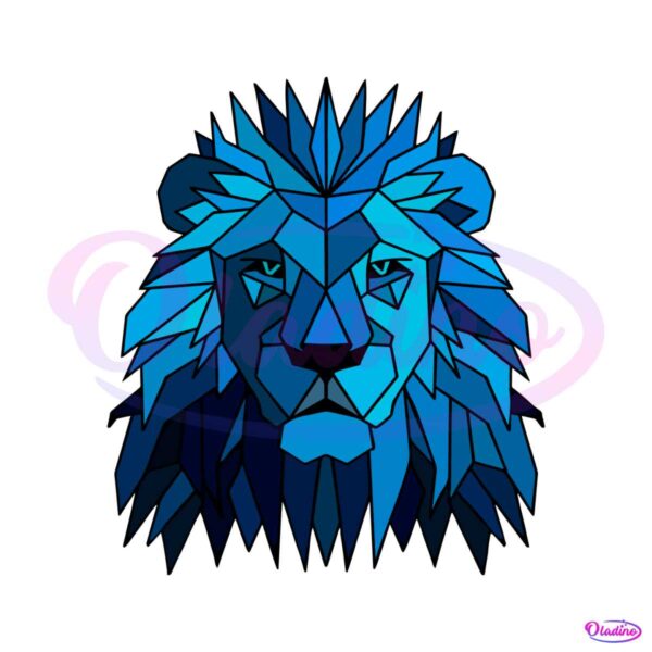 lion-blue-mascot-detroit-lions-svg