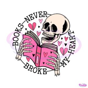 books-never-broke-my-heart-skeleton-svg