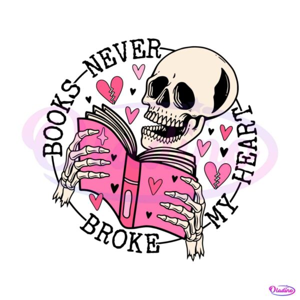 books-never-broke-my-heart-skeleton-svg