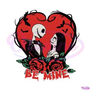 jack-and-sally-be-mine-floral-heart-svg