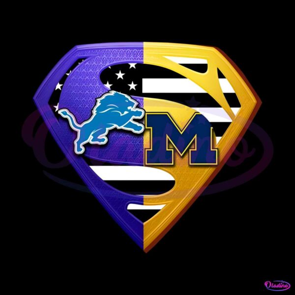 detroit-lions-and-michigan-wolverines-superman-logo-png
