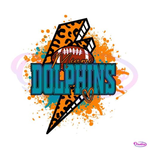 miami-dolphins-football-lighting-leopard-svg