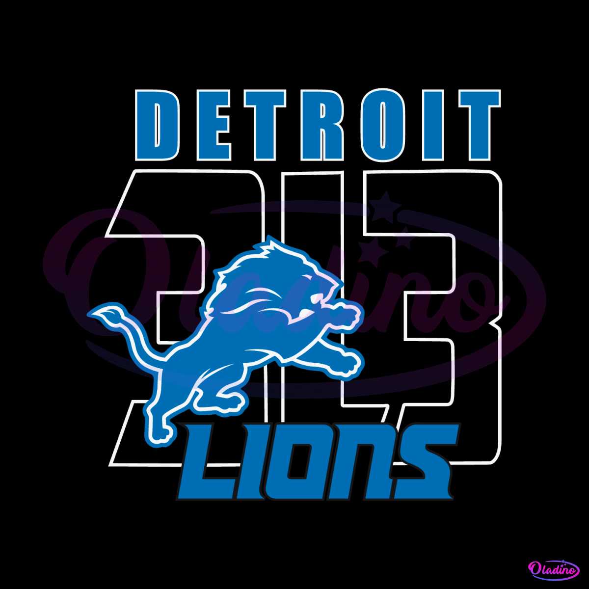 Retro Detroit Lions 313 Logo SVG