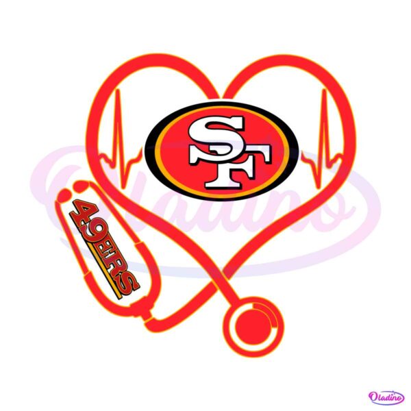 san-francisco-49ers-heart-stethoscope-svg