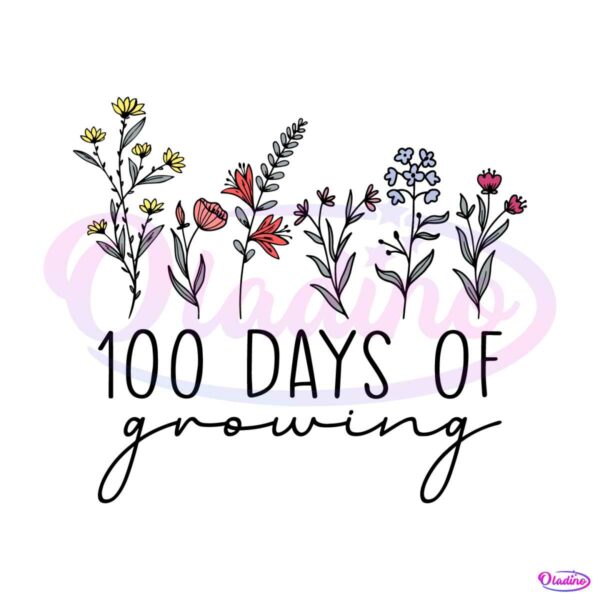 floral-100-days-of-growing-svg