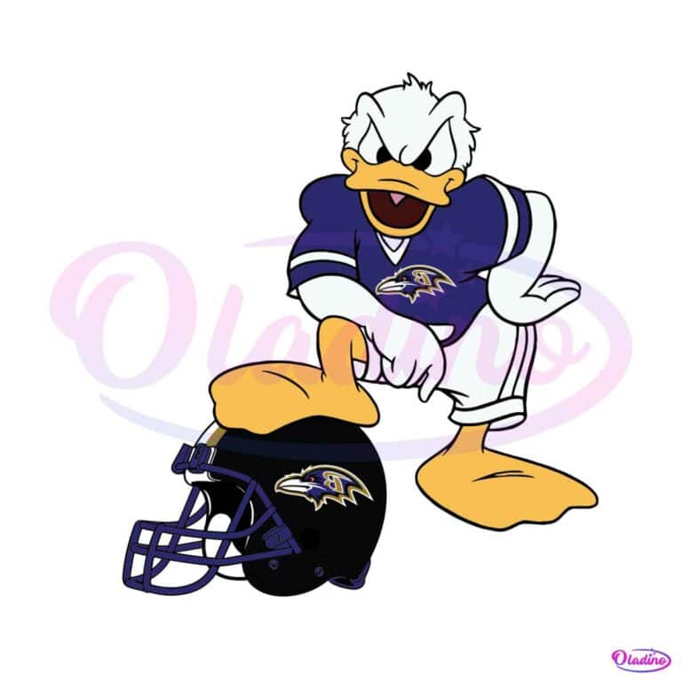 Donald Duck Baltimore Ravens Helmet SVG