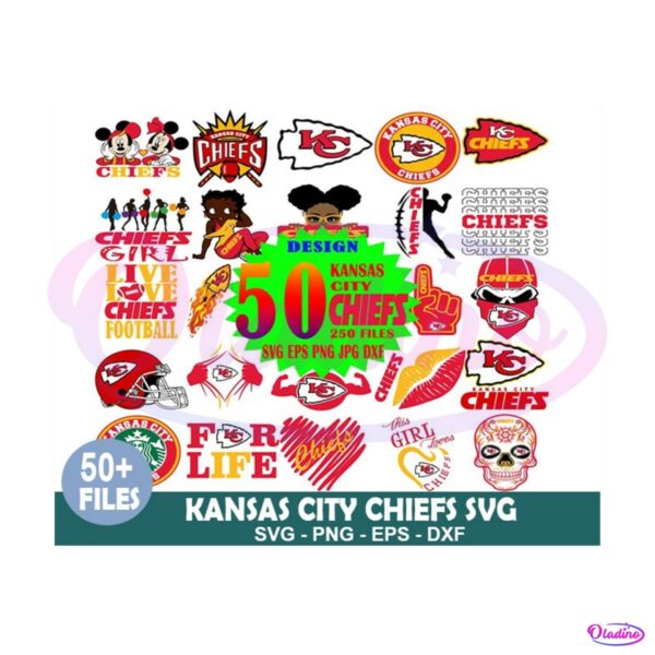 Retro 50 Kansas City Chiefs NFL Team Logo SVG Bundle
