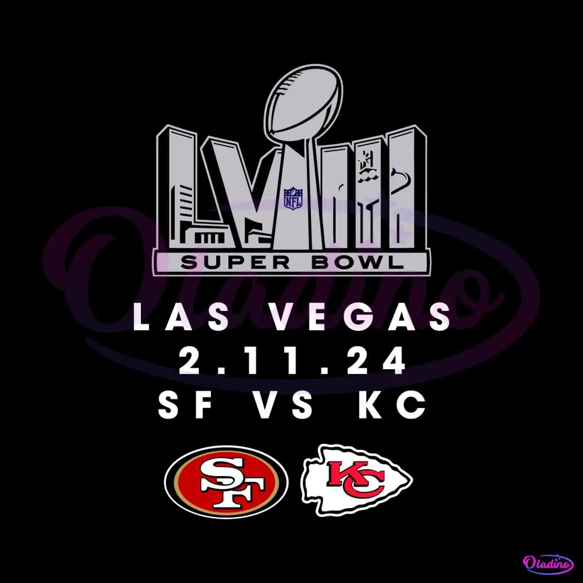 SF 49ers Vs KC Chiefs Super Bowl LVIII Las Vegas SVG Oladino