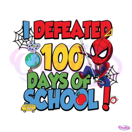 spiderman-i-defeated-100-days-of-school-svg