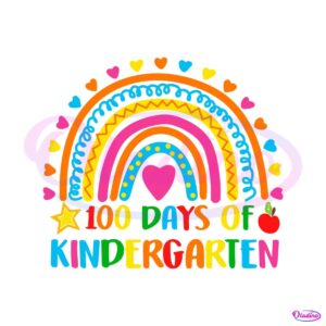 retro-100-days-of-kindergarten-rainbow-svg