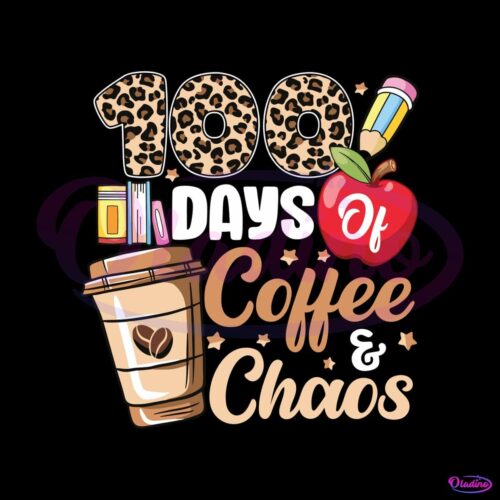 retro-100-days-of-coffee-and-chaos-svg