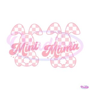 mama-mini-checkered-bunny-svg