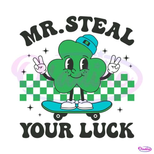 mr-steal-your-luck-shamrock-skateboard-svg