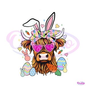 funny-highland-cow-easter-day-png