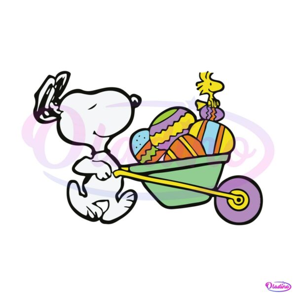 easter-wagon-snoopy-woodstock-svg