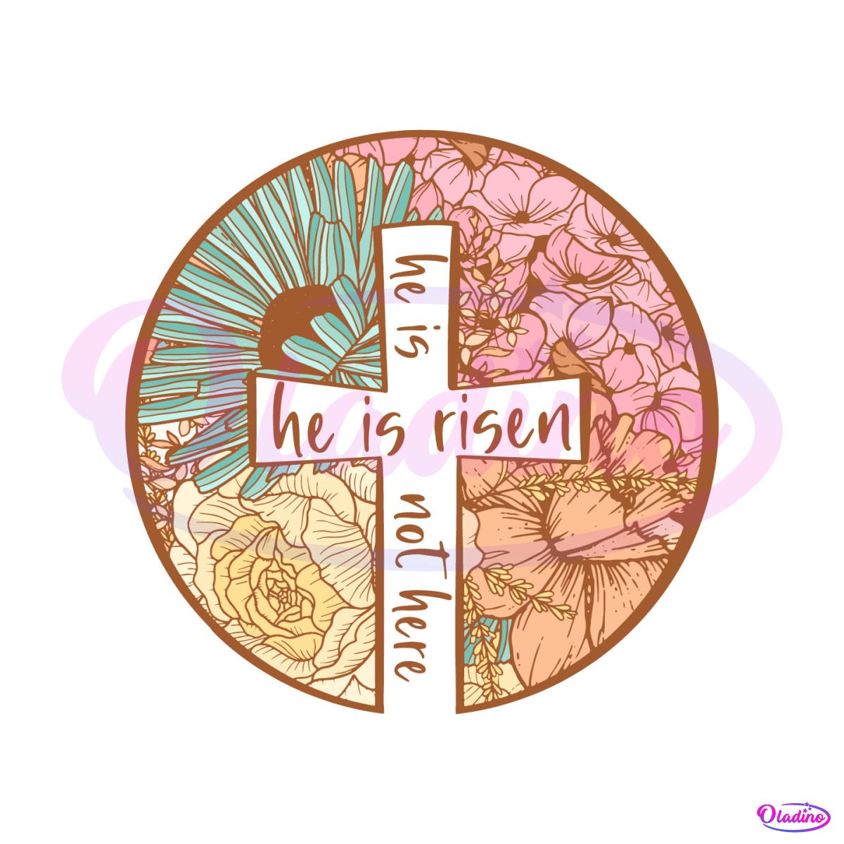 he-is-risen-floral-christian-svg
