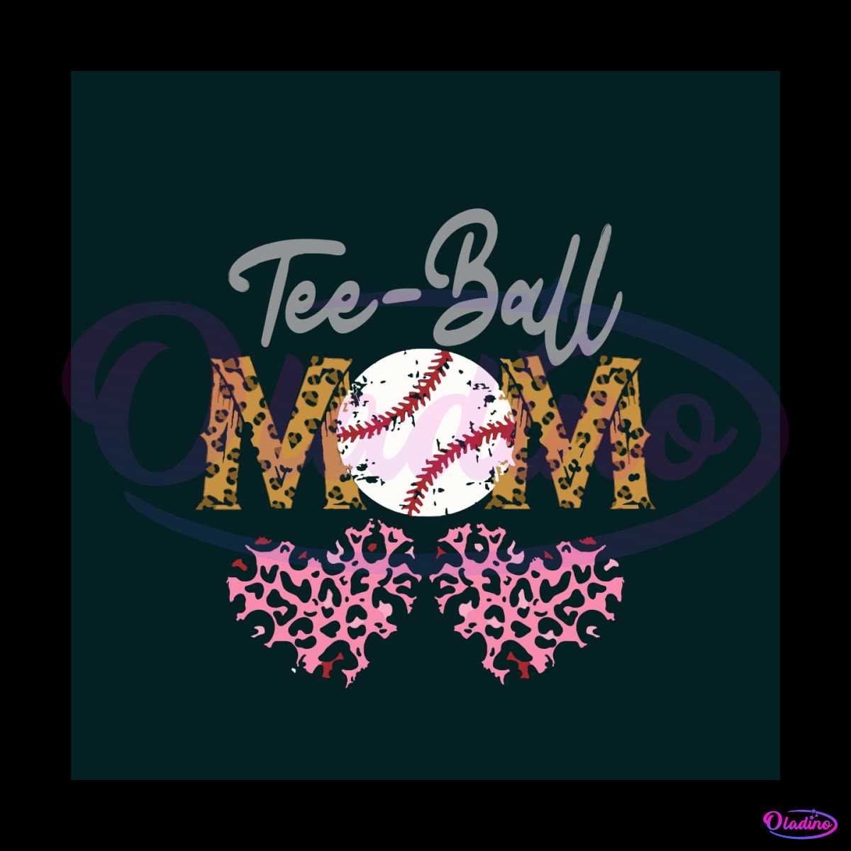 Baseball Mom SVG Teeball Mom Leopard Heart SVG Mothers Day SVG Cricut File
