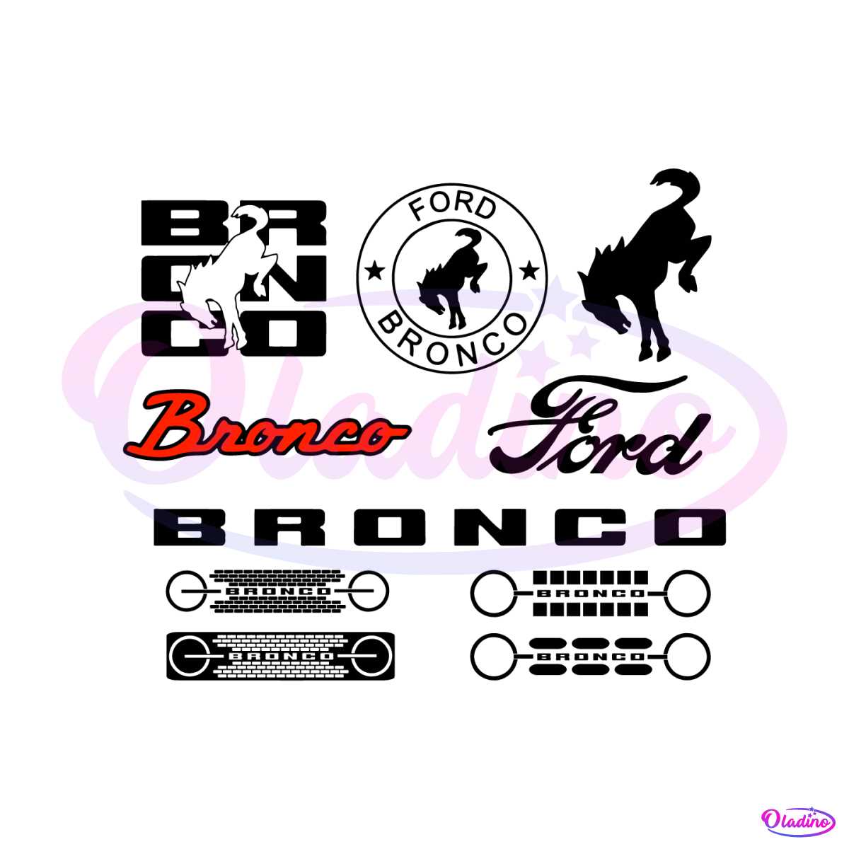 Bucking Horse Fort Baronco Logo Bundle SVG Files For Cricut - Brand SVG