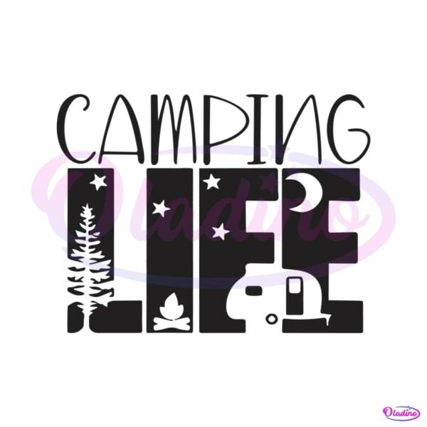 Camping SVG Retro Camper Camping Life SVG