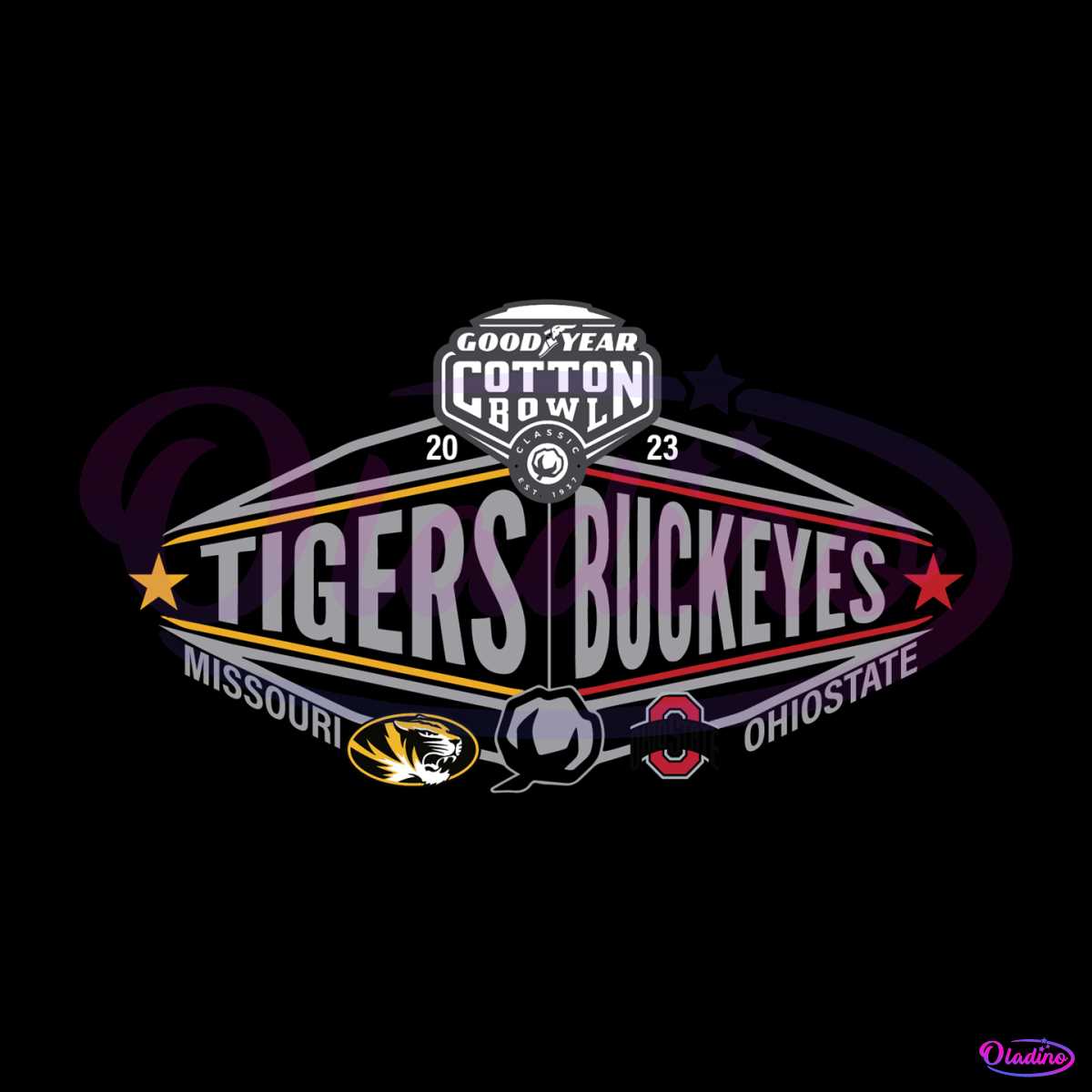 Cotton Bowl Tigers vs Buckeyes Football SVG - Missouri Tigers SVG