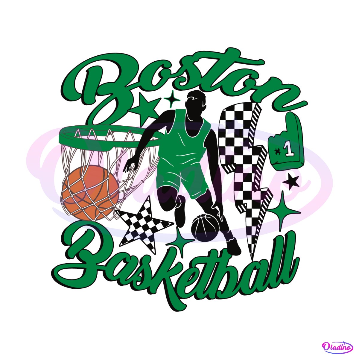 Groovy NBA Boston Basketball SVG - NBA SVG