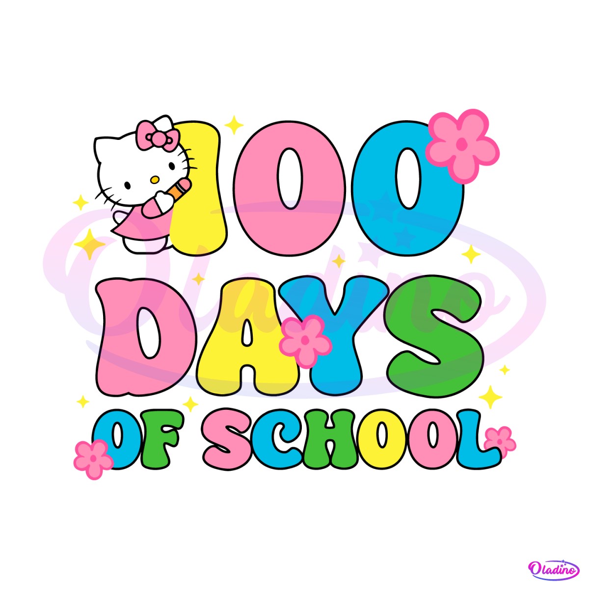 Happy 100 Days Of School Cute Kitty SVG - School SVG