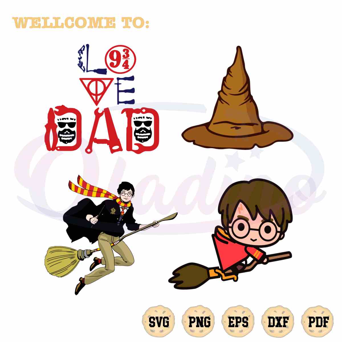 Love Dad Harry Potter Mega Bundle SVG Graphic Design File - Harry Potter SVG