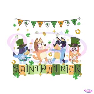 bluey-family-saint-patrick-party-png