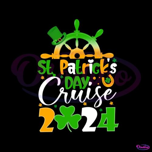 retro-st-patricks-day-cruise-2024-lucky-shamrock-png