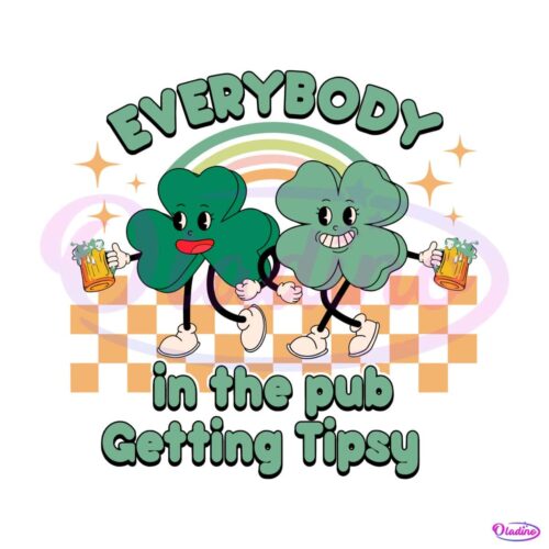 everybody-in-the-pub-getting-tipsy-shamrock-rainbow-svg