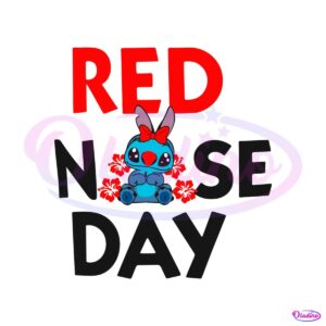 floral-red-nose-day-stitch-fundraising-svg