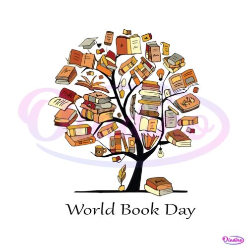 retro-world-book-day-tree-bookish-png