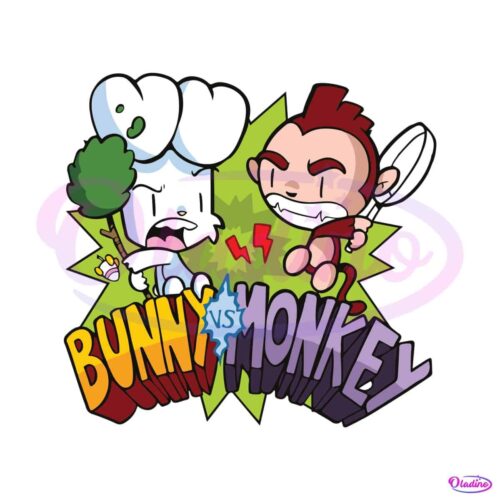 bunny-vs-monkey-cartoon-world-book-day-svg