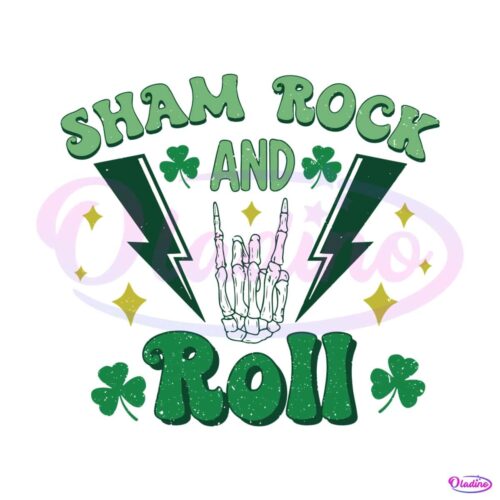 st-patricks-day-sham-rock-and-roll-skeleton-svg