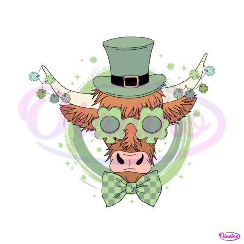 st-patricks-day-highland-cow-shamrock-svg