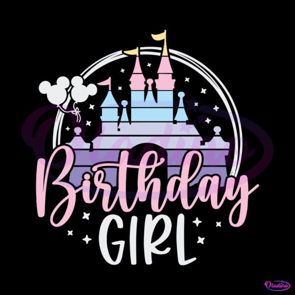 Retro Disney Birthday Girl Castle SVG