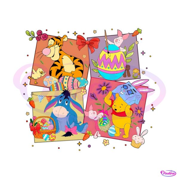 Winnie The Pooh Friends Easter Egg Bunny PNG