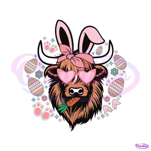 groovy-highland-cow-easter-egg-svg