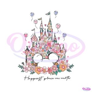 happiest-place-on-earth-disney-castle-floral-png