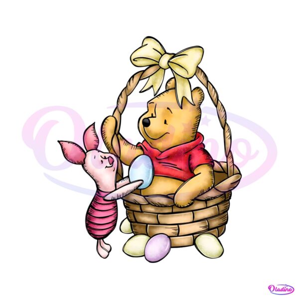 Retro Winnie The Pooh Easter Eggs PNG