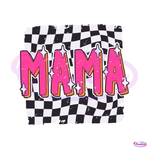 retro-checkered-mama-mom-life-svg