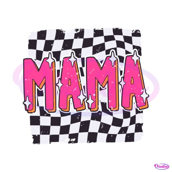 retro-checkered-mama-mom-life-svg