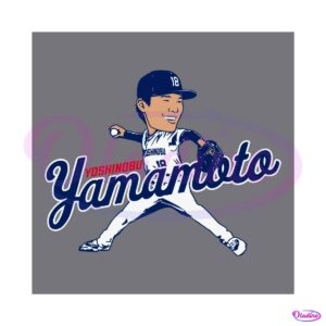 yoshinobu-yamamoto-caricature-mlb-player-svg