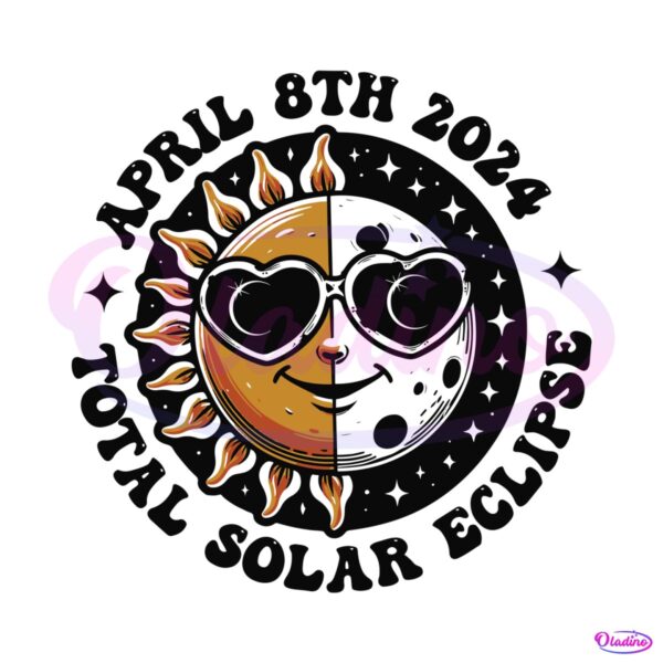 total-solar-eclipse-april-8th-2024-moon-and-sun-svg