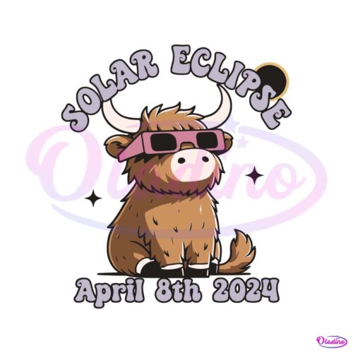 funny-highland-cow-solar-eclipse-april-8th-2024-svg