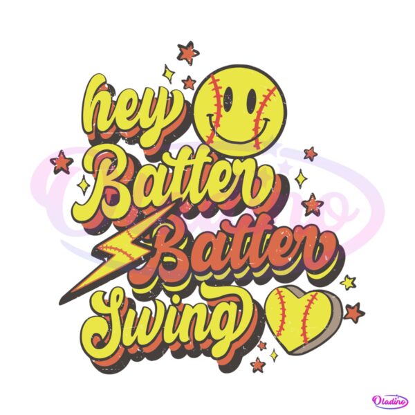 Hey Batter Batter Swing Softball Game SVG